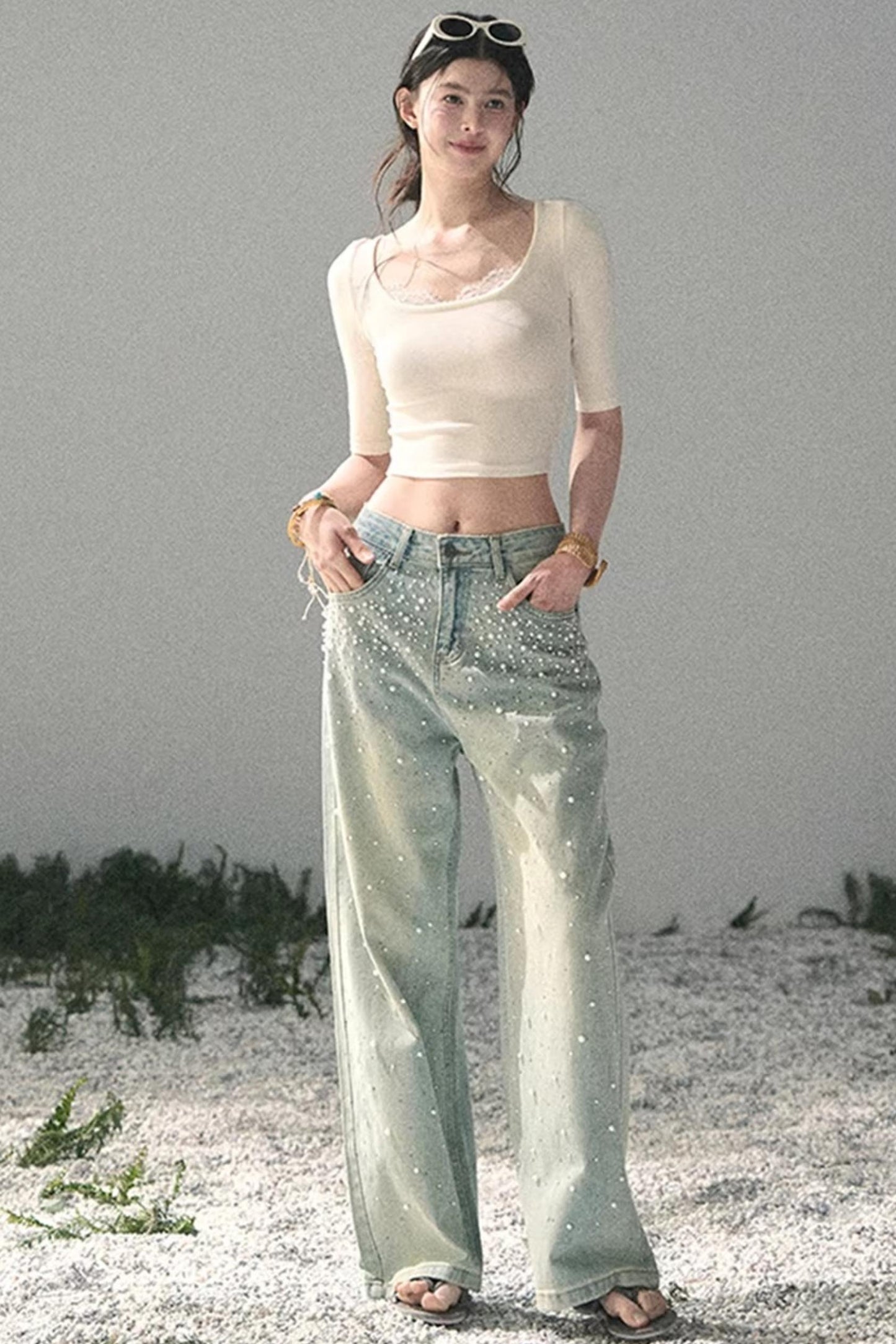 Lace Slim-Fit Cropped Top