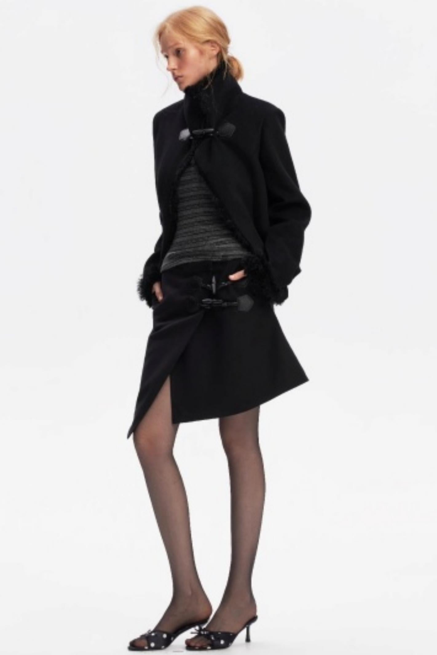 Irregular Toggle Button Skirt