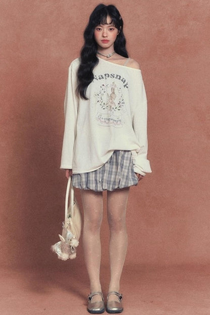 Cute Bunny Print Long Sleeve T-Shirt