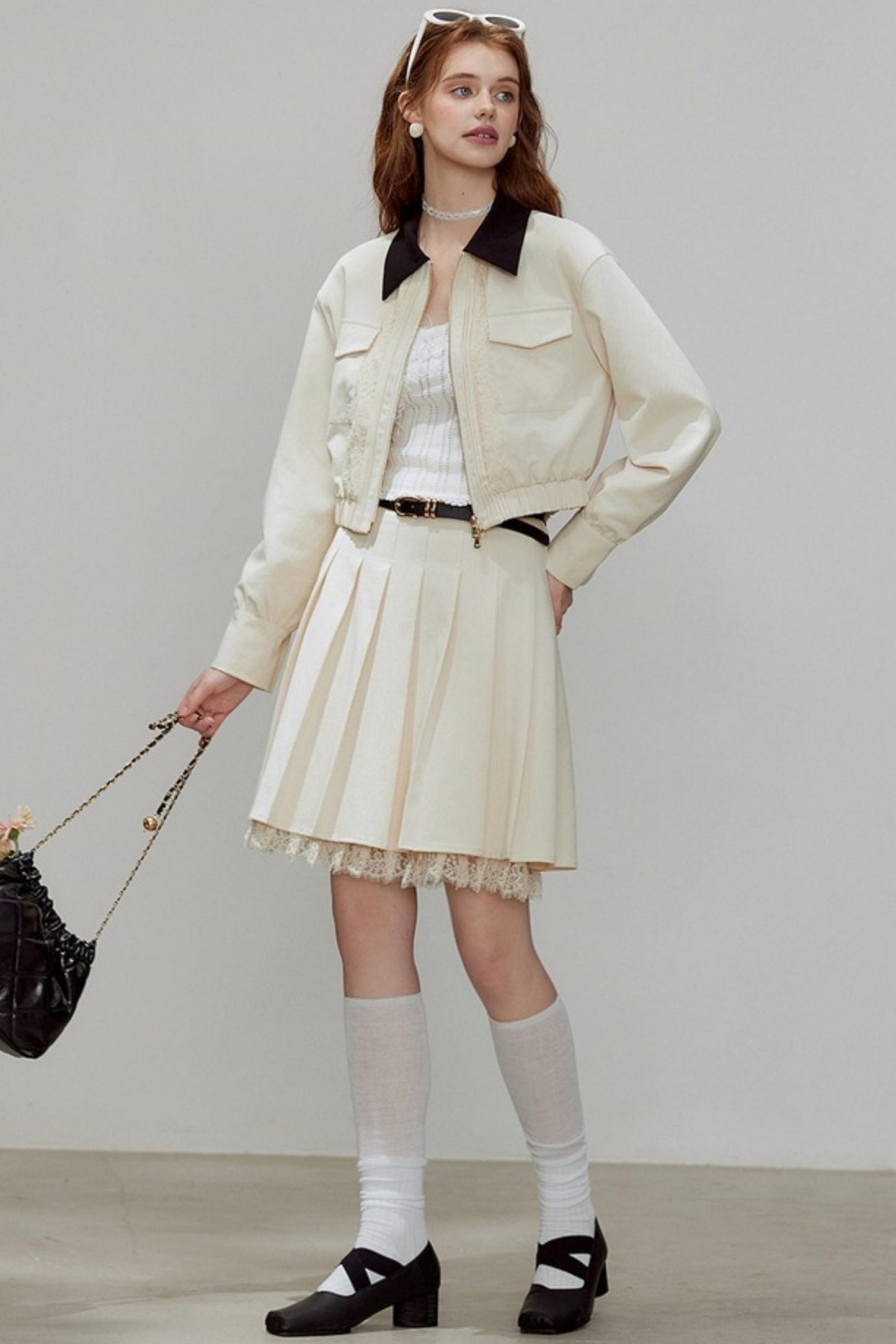 Autumn Lapel Short Coat Set-Up