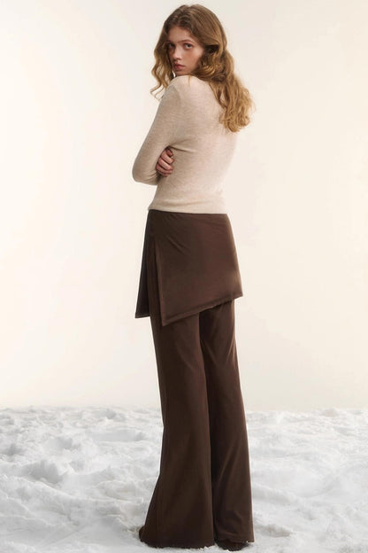 Irregular Flared Knit Pants