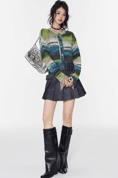 Vintage Gradient Knitted Cardigan