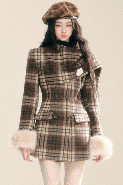 Korean Checked Woolen Jacket