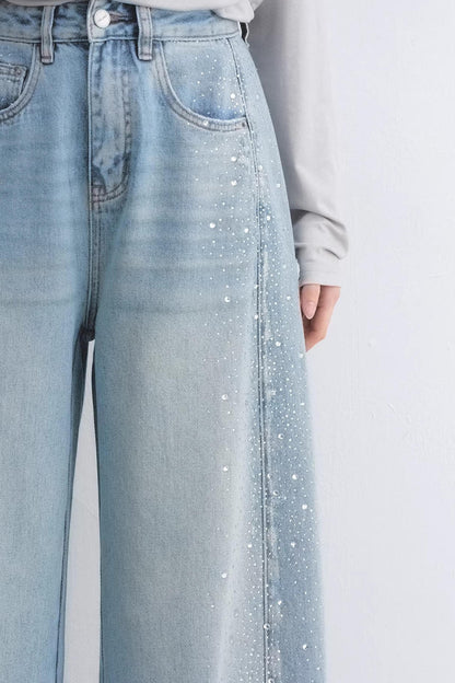 Lyocell Rhinestone Scimitar Pants