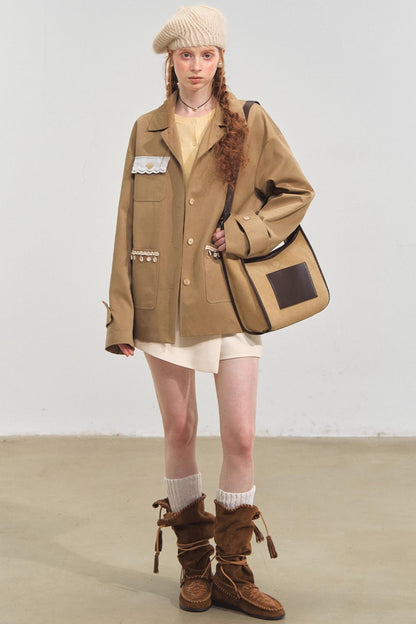 Fringed Shoulder Silhouette Coat