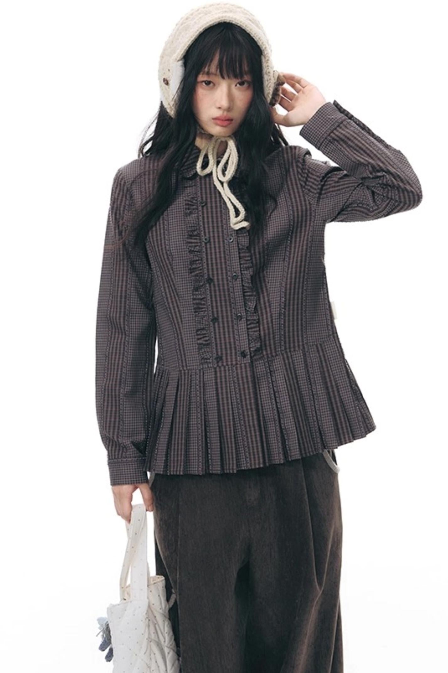 Double-Breasted Ruffled Shirt