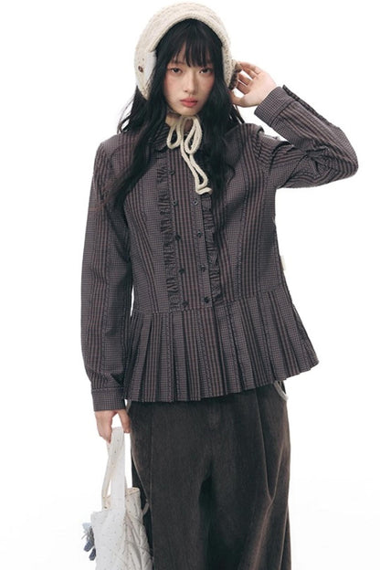 Double-Breasted Ruffled Shirt