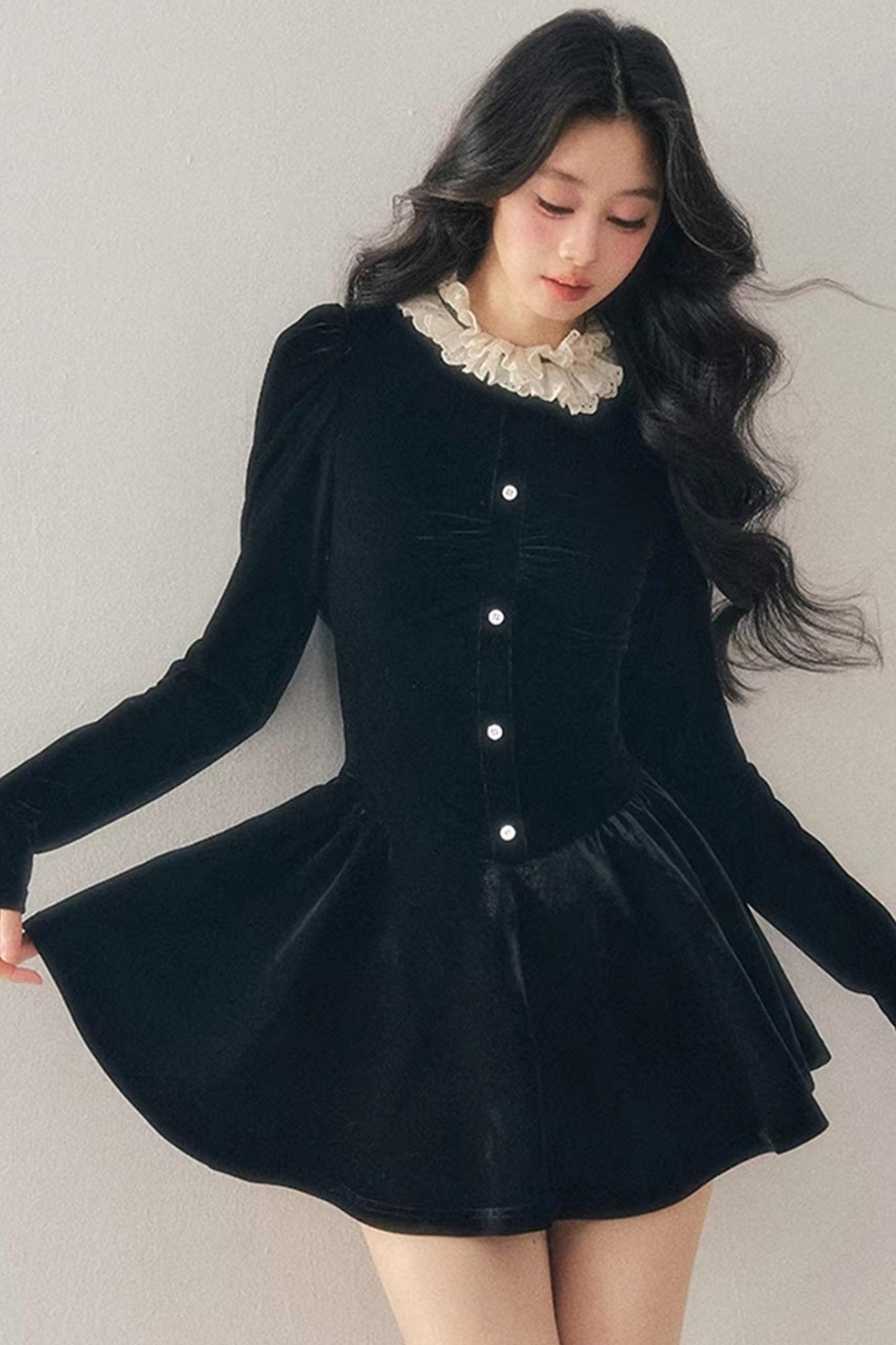 Ruffled Lace Winter Dress