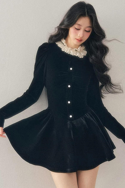 Ruffled Lace Winter Dress
