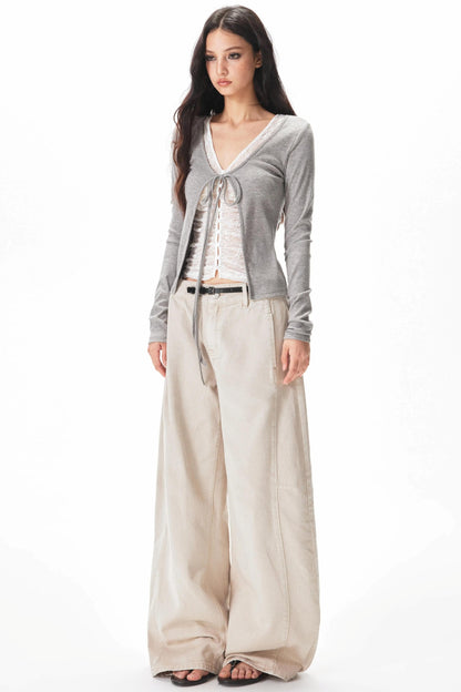 Retro Washed Apricot Cargo Pants