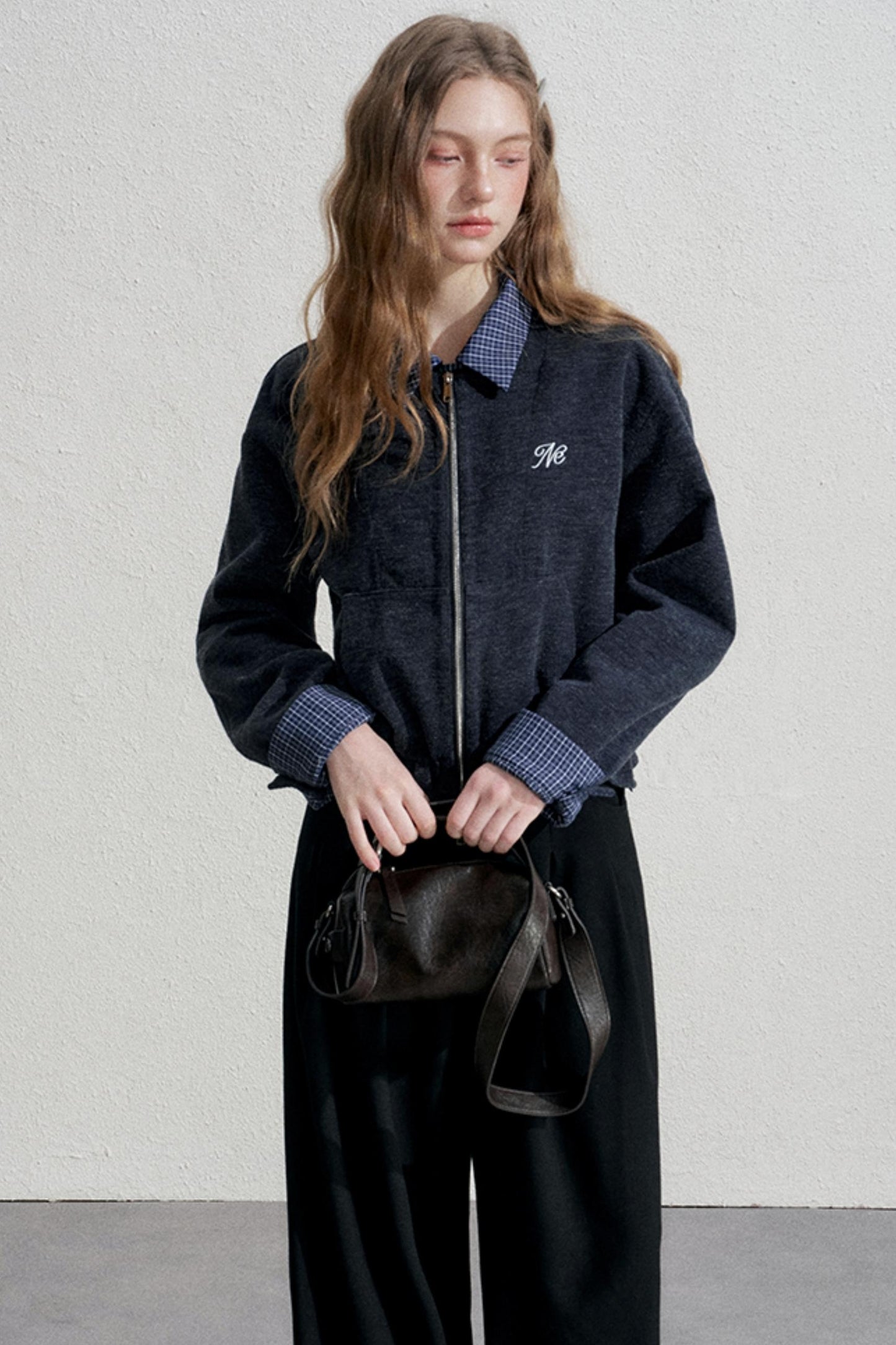 Blue Plaid Patchwork Jacket