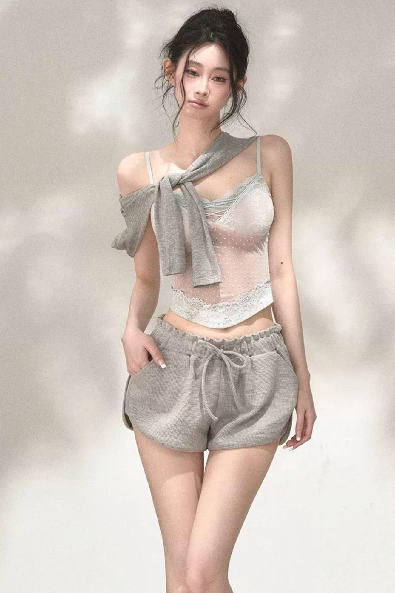 Polka Dot French Lace Blouse Set-Up