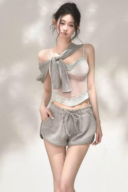 Polka Dot French Lace Blouse Set-Up
