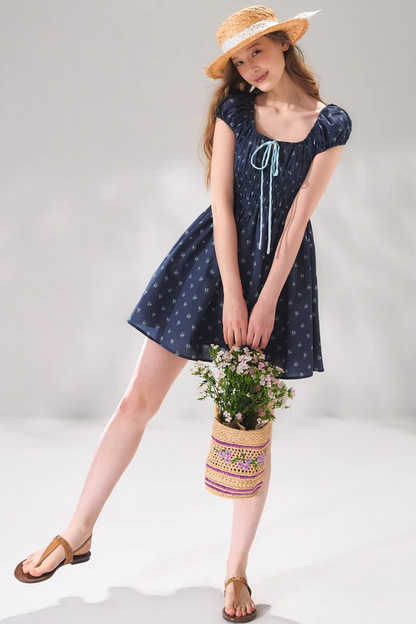 Floral Bow Long Dress