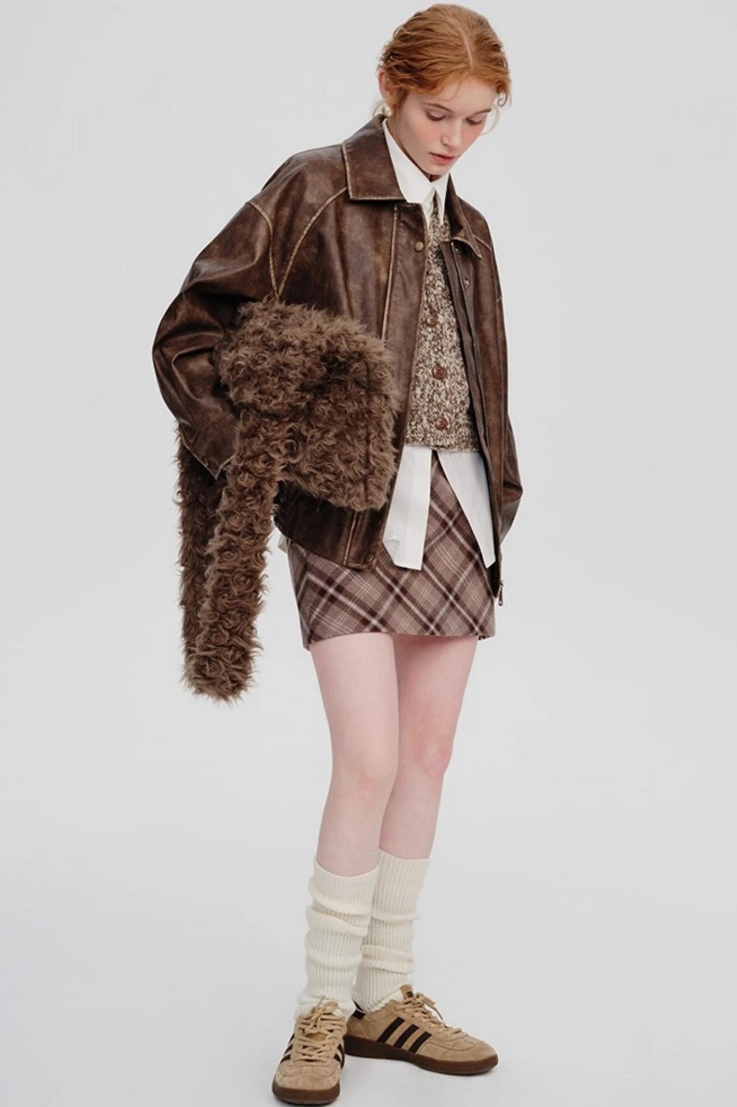 Lapel Leather Jacket