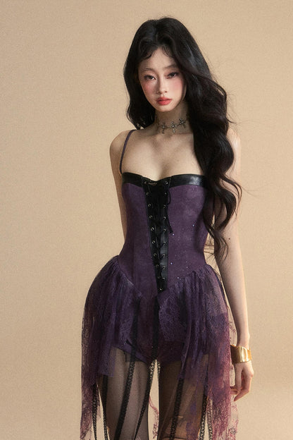 Lace Halter Mini Dress