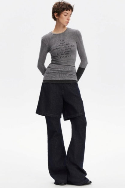 Layered Letter Print Top