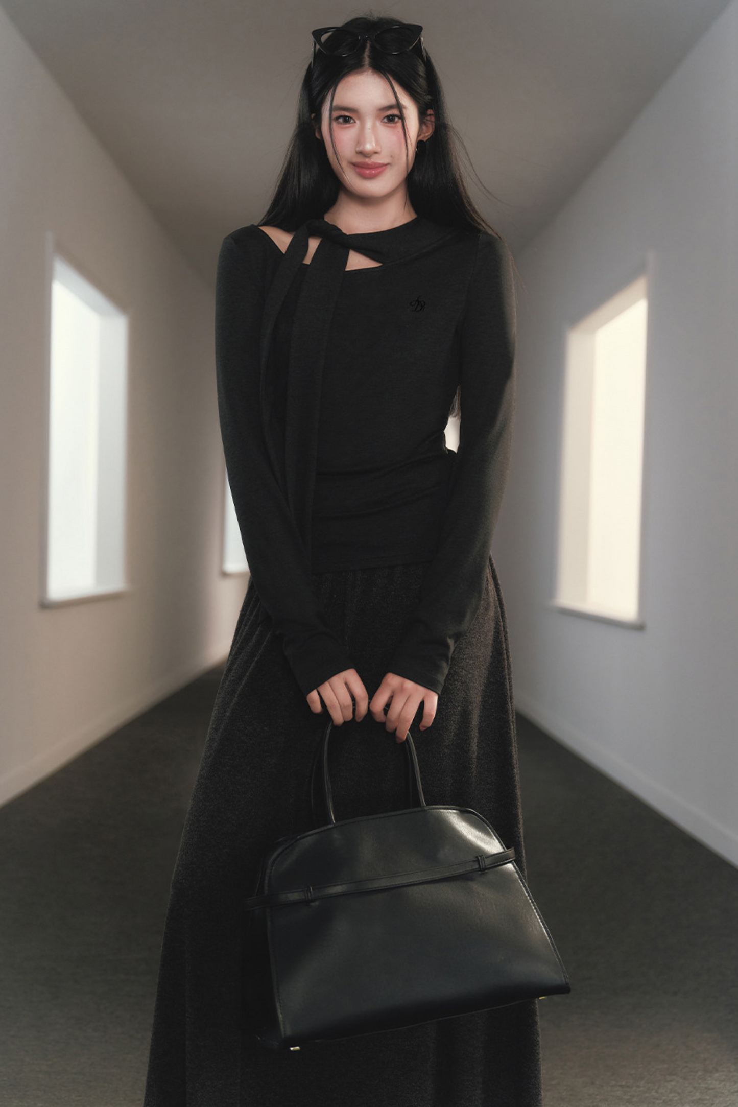 Slimming Waist-Cinching Turtleneck Top