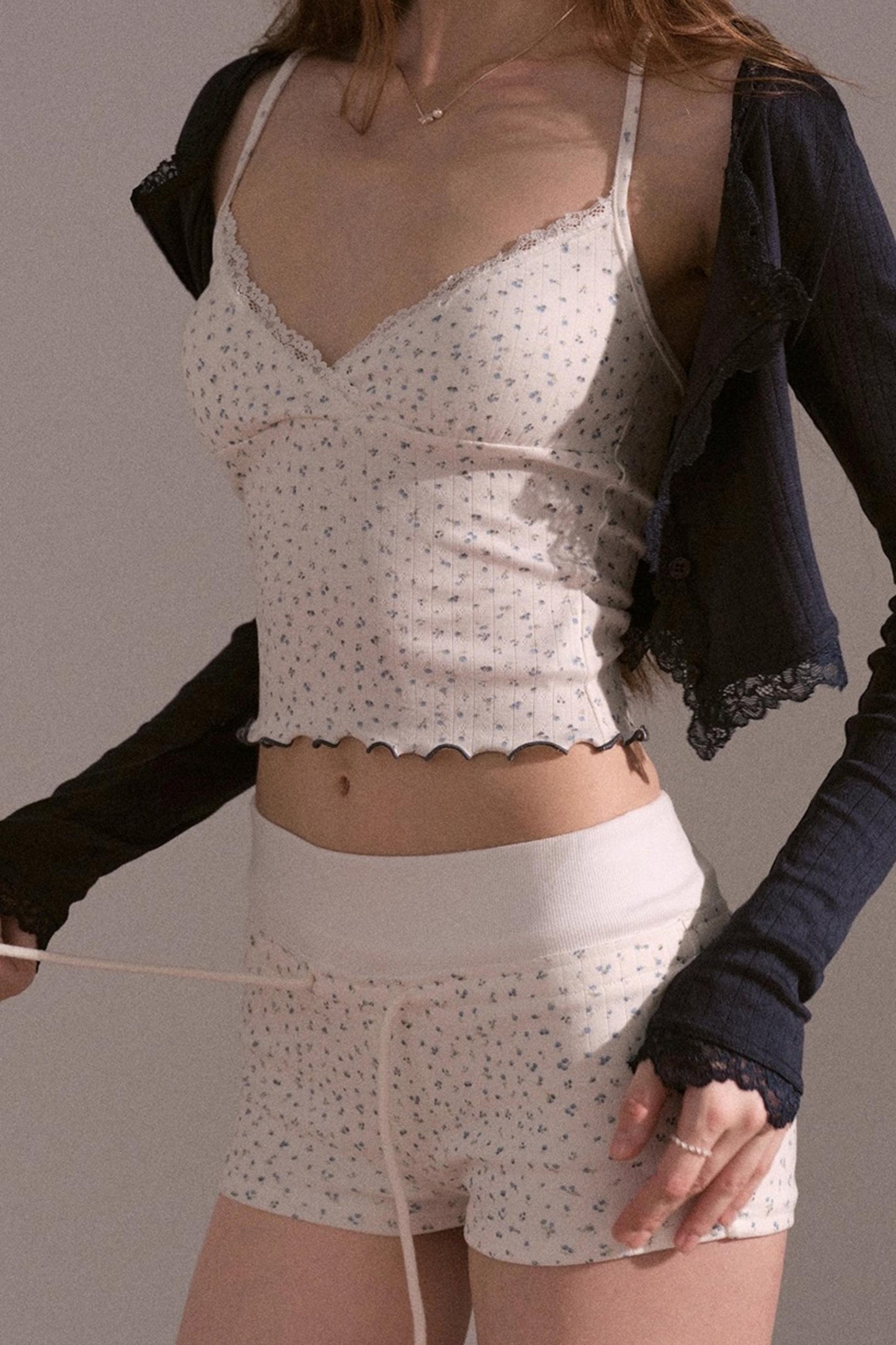 Autumn Floral Knitted Tops Set-Up