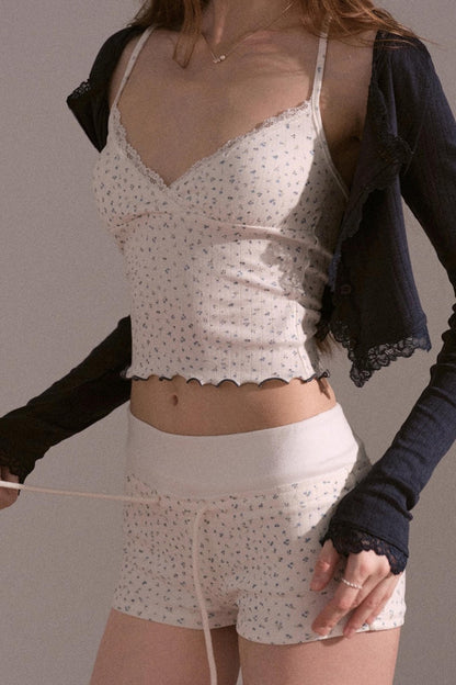 Autumn Floral Knitted Tops Set-Up