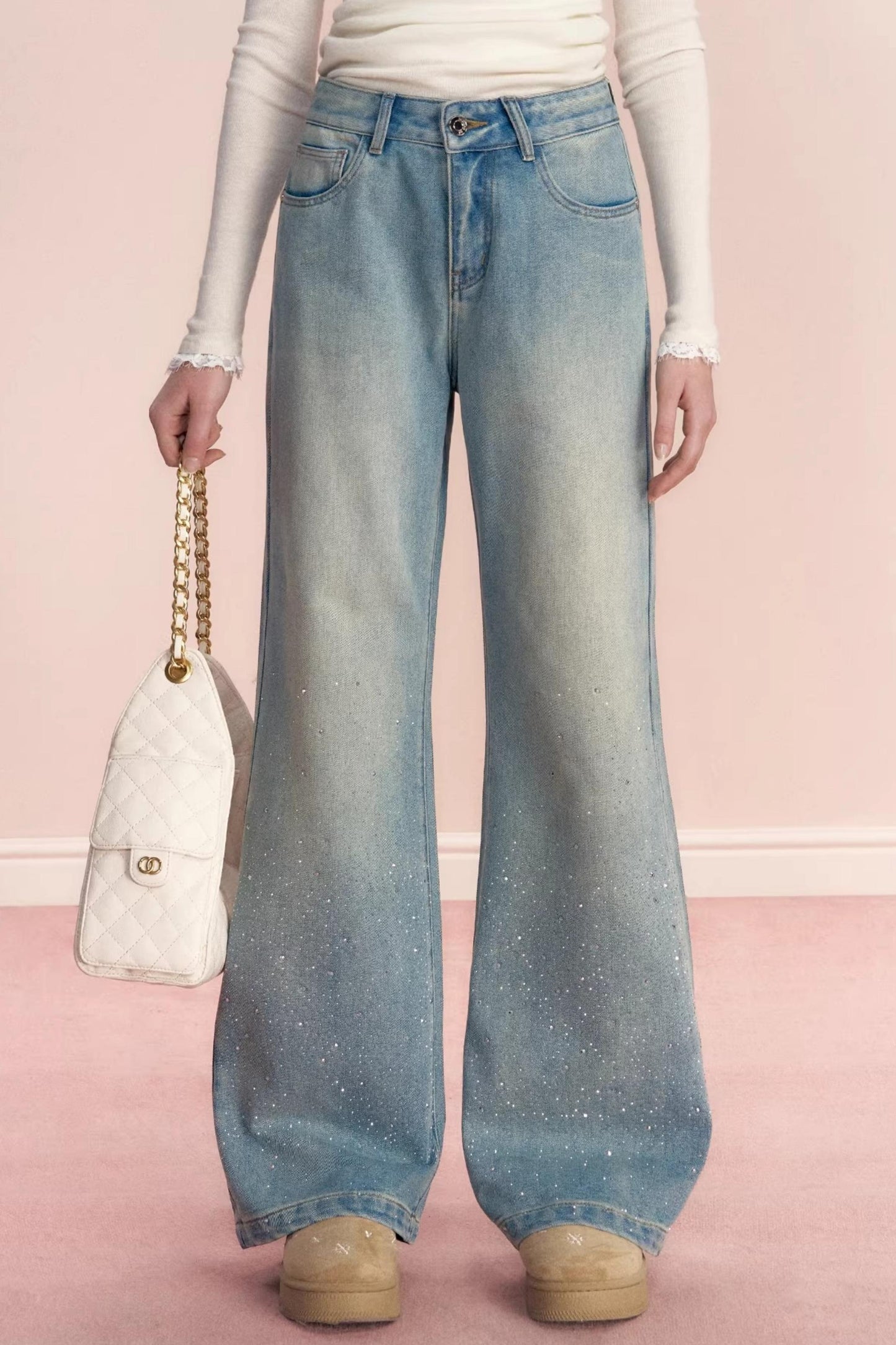 Broken Galaxy Rhinestone Jeans