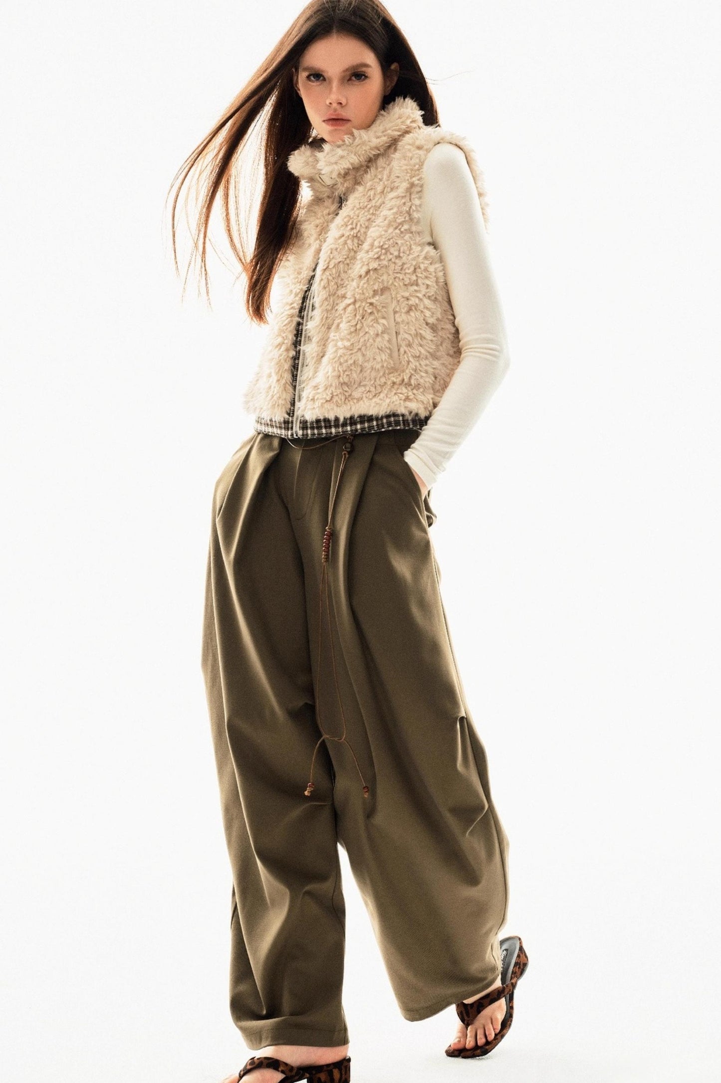 Reversible Plaid Vest Jacket