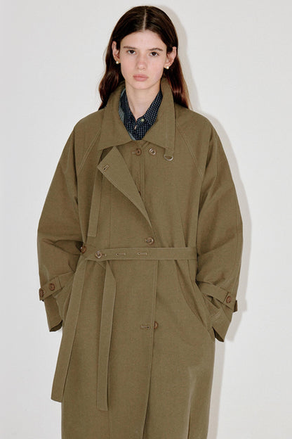Silhouette Double-Breasted Trench Coat
