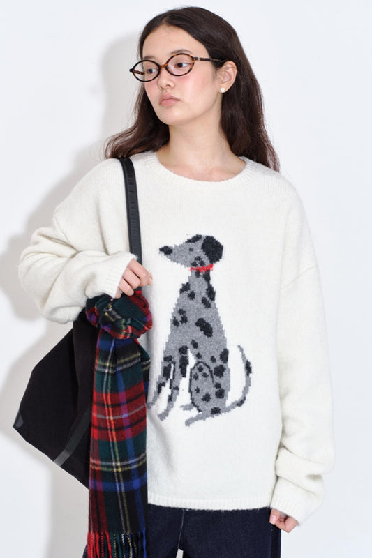 Spotted Puppy Intarsia Top