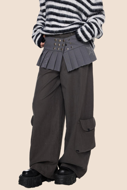 Fall Retro Wide-Leg Pants