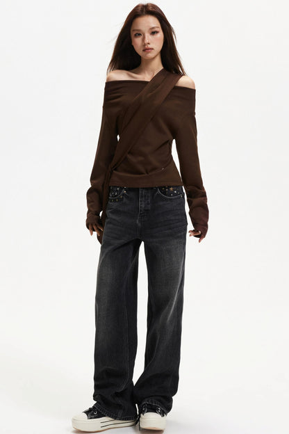 Elegant Off-Shoulder Knit Top