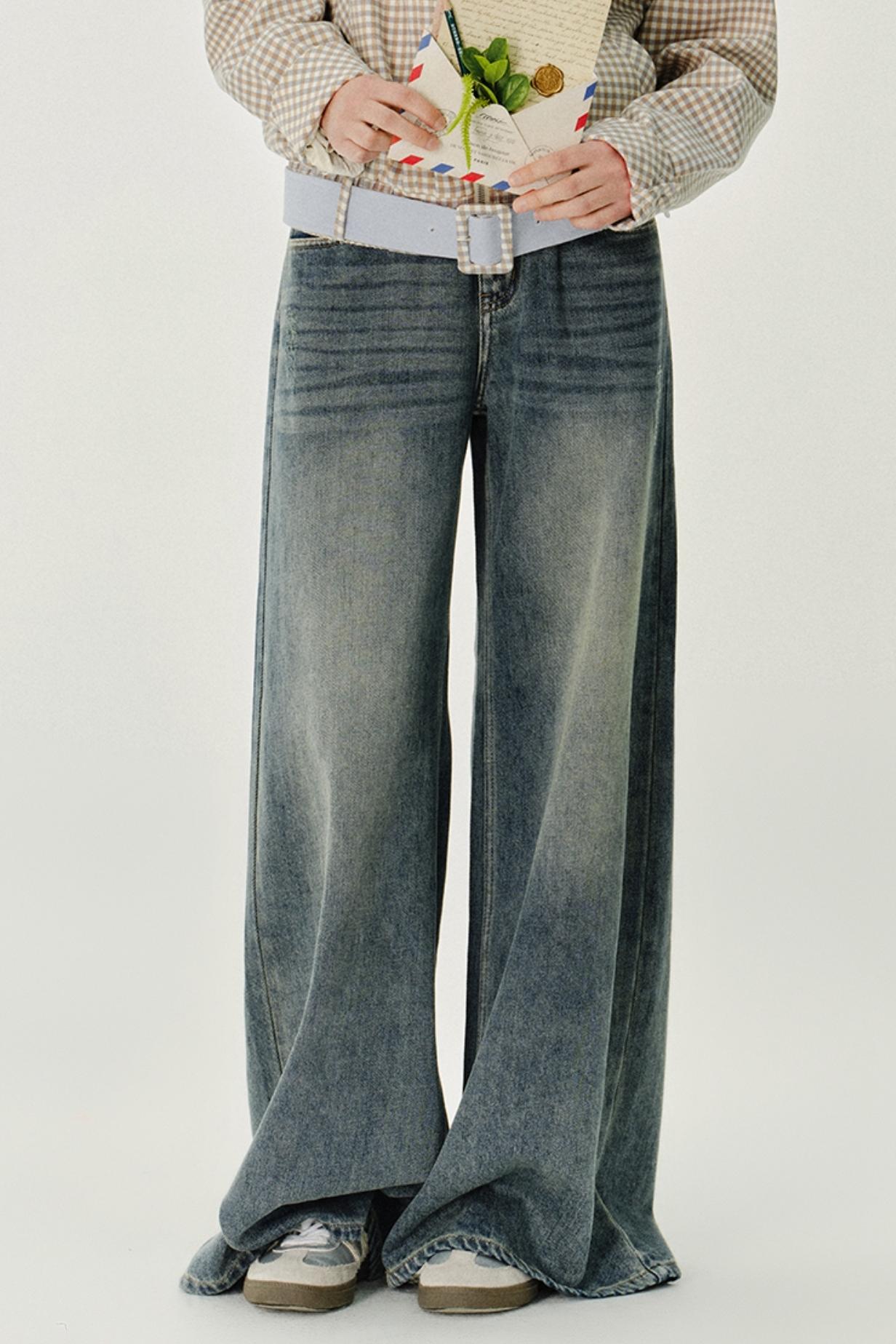 빈티지 하이 라이즈 슬리밍 진 