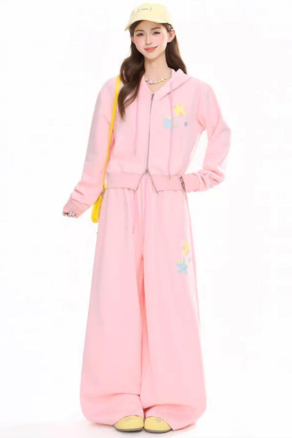 Retro Drapey Wide-Leg Pants Set-Up