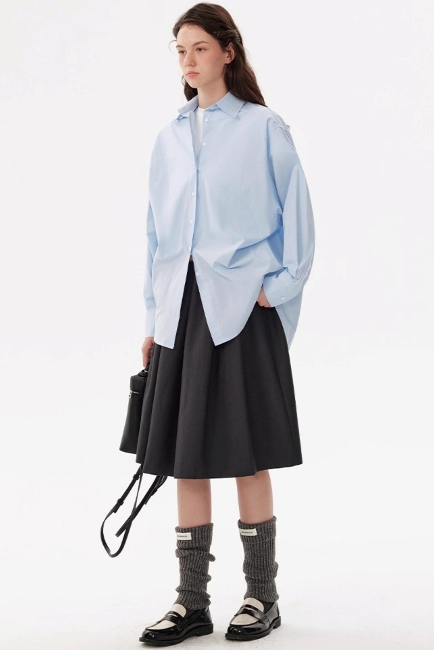 Blue Anti-Wrinkle Cotton Staple Shirt