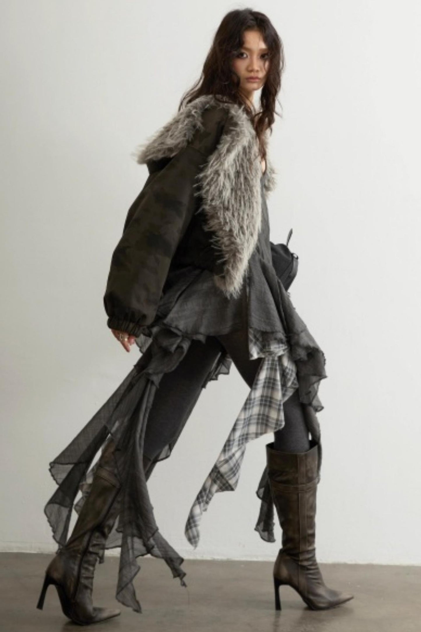 High-Waisted Aviator Jacket