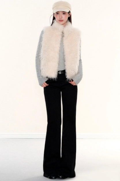 Stand-Up Collar Furry Vest