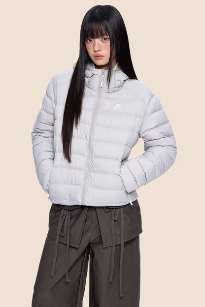 White Duck Down Hooded Jacket