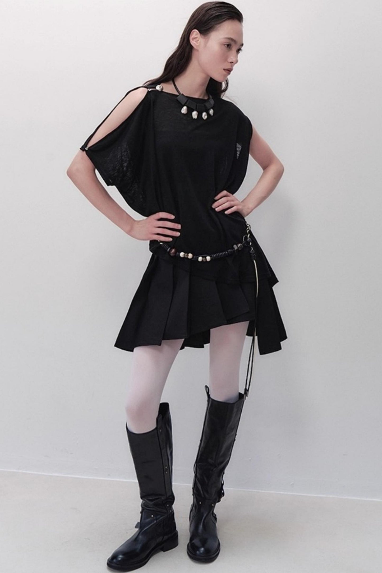 Yuan Shadow Pleated Shorts Skirt