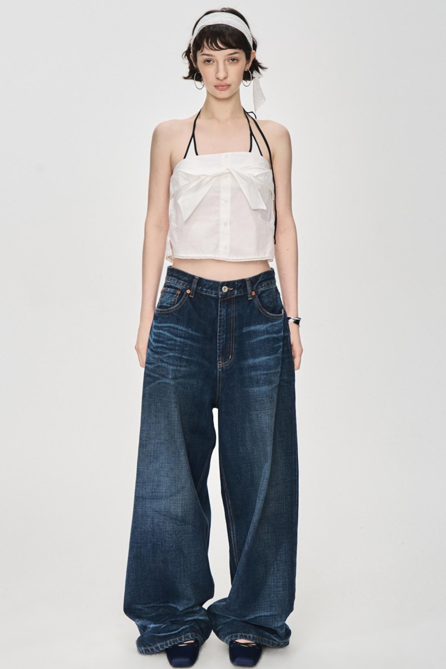 Textured Denim Jeans