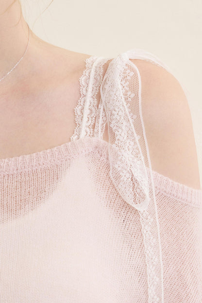 Slouchy Lace-Up Mohair Pullover Set