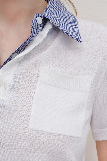 Checkered Knit Top Shorts Set-Up