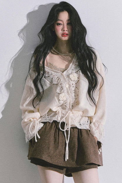 Korean Knit Cardigan & Top Set-Up