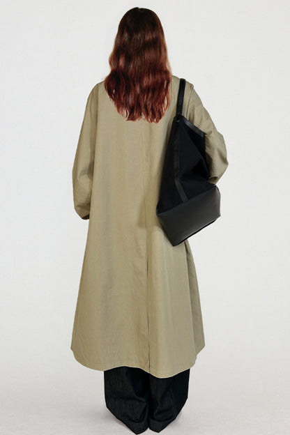 Cotton Brocade Minimal Trench Coat