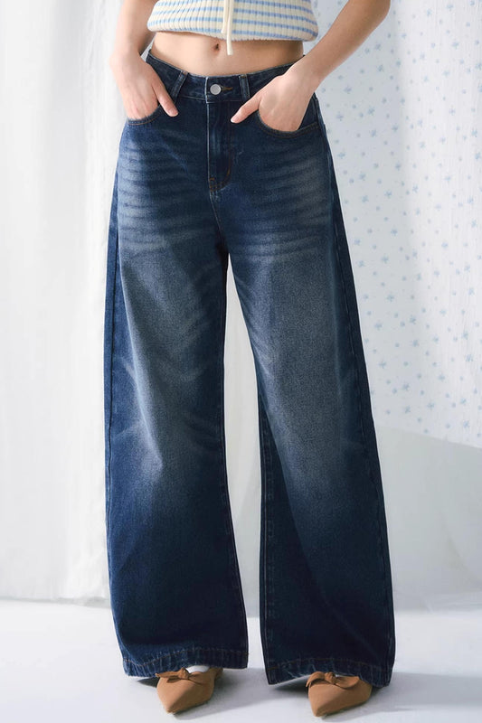 Retro Whiskered Denim Pants