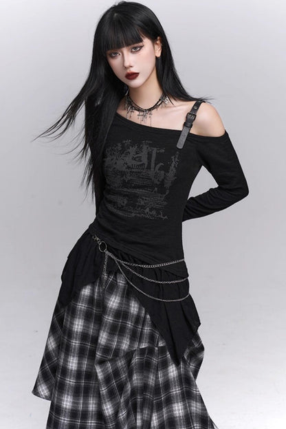 Black One Shoulder Top