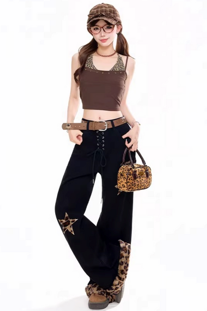 Leopard Print Patchwork Camisole