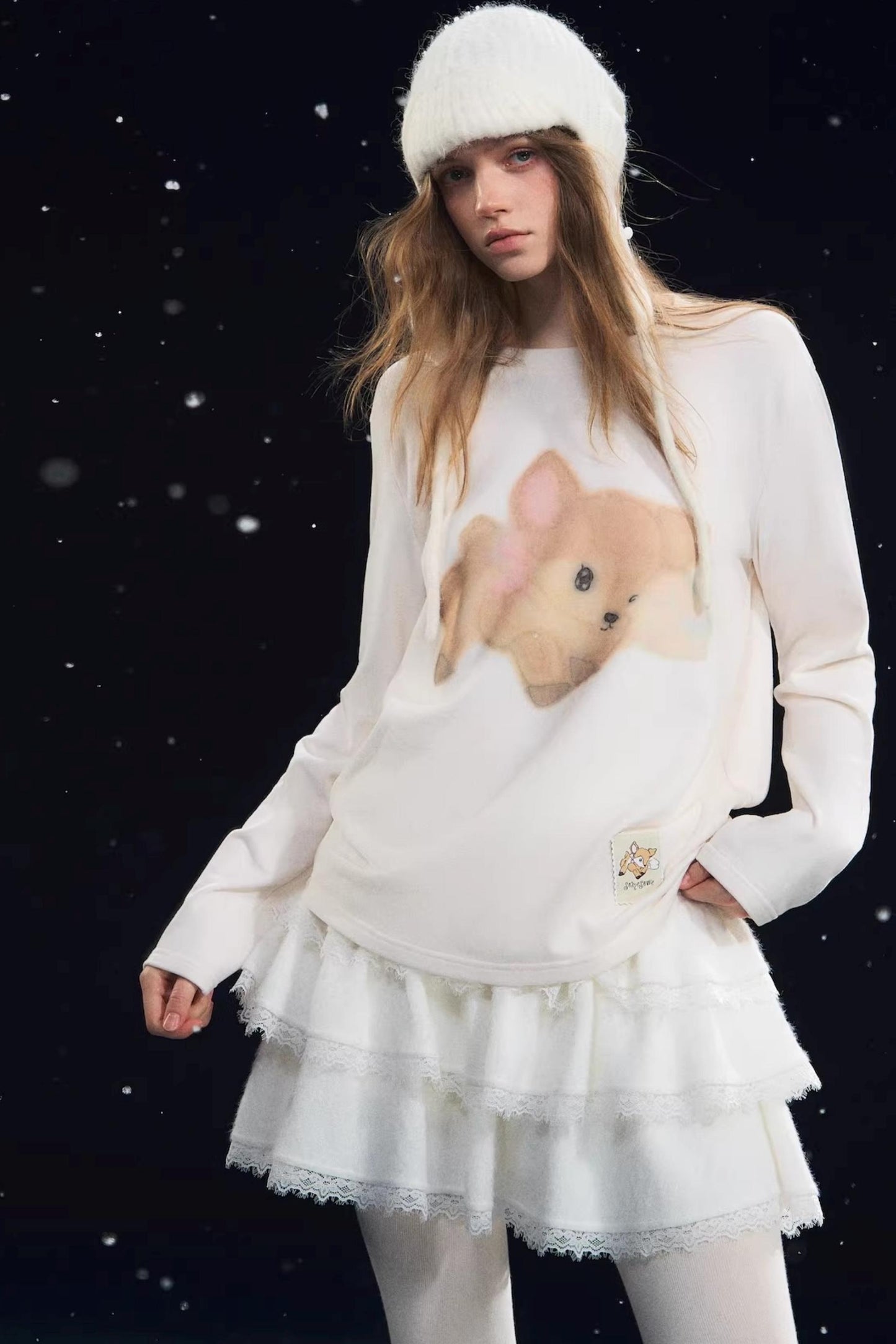 Little Deer Fluffy Blouse Top