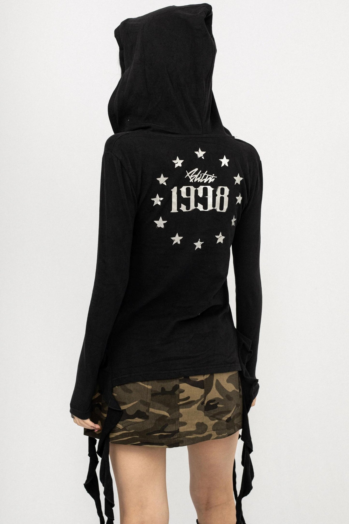 Spice Girl Black Long Sleeve Hooded Top