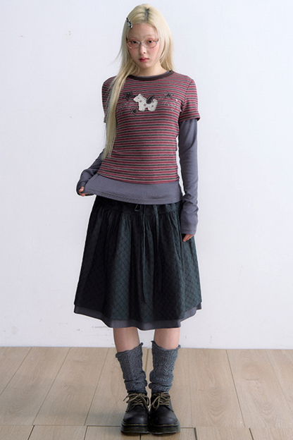 Decorative Button Layered Top