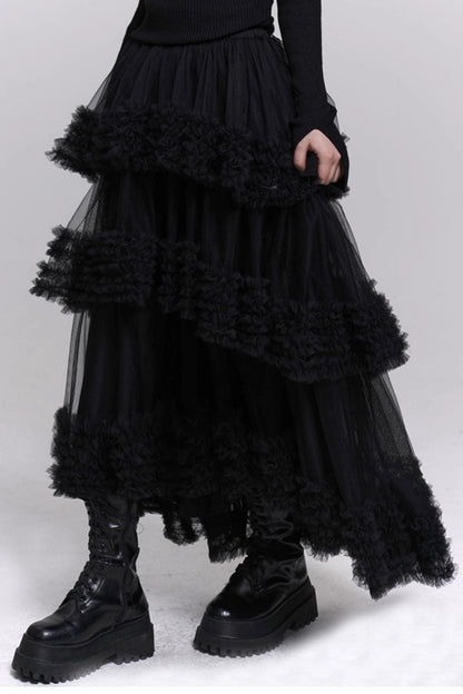 Brown Fluffy Cake Skirt