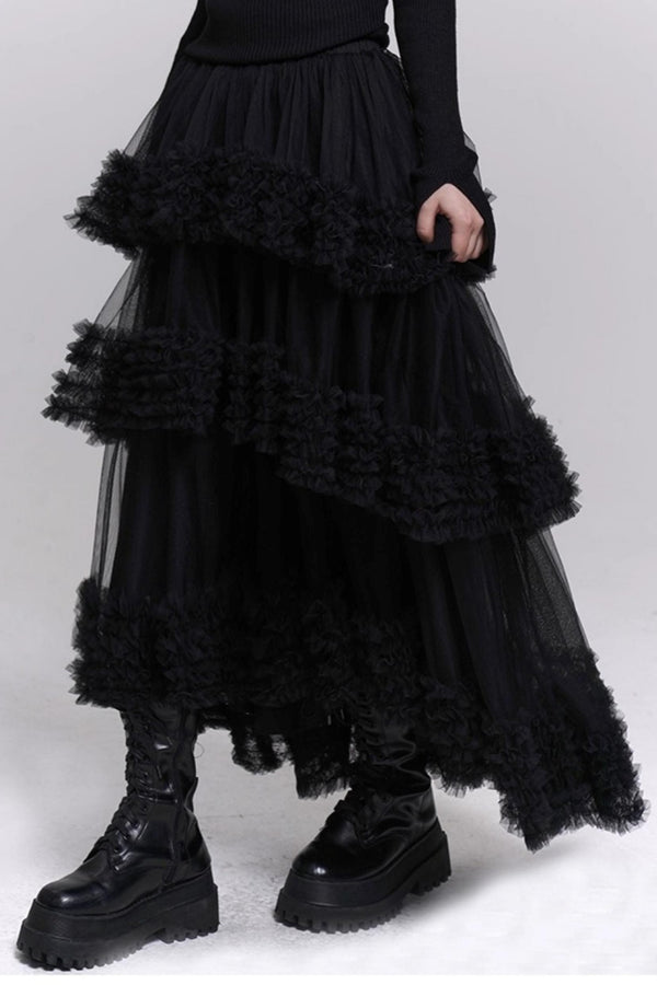 Brown Fluffy Cake Skirt